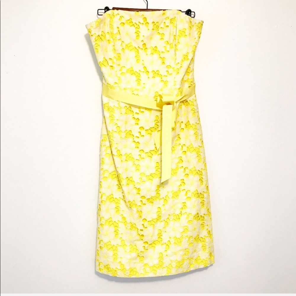 LAST CALL Lilly Pulitzer Yellow Floral Lace Dress